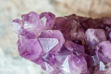 Amethyst druse macro detail