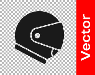 Black Helmet icon isolated on transparent background. Extreme sport. Sport equipment. Vector Illustration.