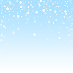 White dots Christmas background. Subtle flying sno