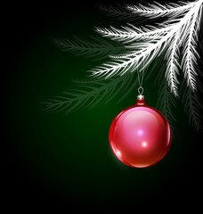 vector white black Christmas with red ball