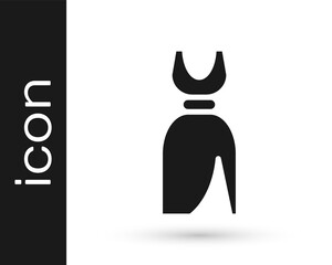 Black Woman dress icon isolated on white background. Clothes sign. Vector.