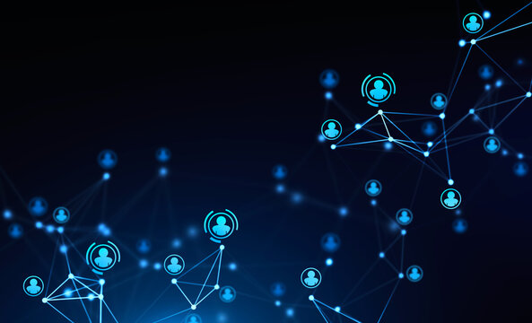 Futuristic HR interface over blue
