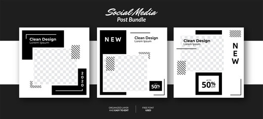 Fototapeta na wymiar Social media post design template for promotion
