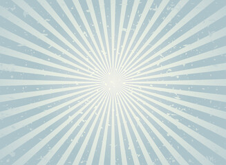 Sunlight retro faded grunge background. Silver grey color burst background. Vector illustration.
