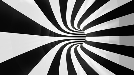 Black and white tunnel 3d rendering mockup background