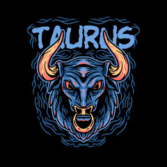 Taurus zodiac illustration
