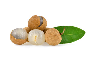 fresh longan isolated on white background