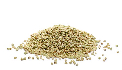 Buckwheat pile isolated on white background