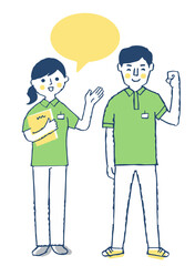 ヘルスケア　スタッフ男女
