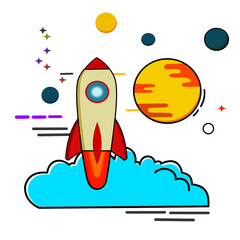 Naklejka premium rocket illustration