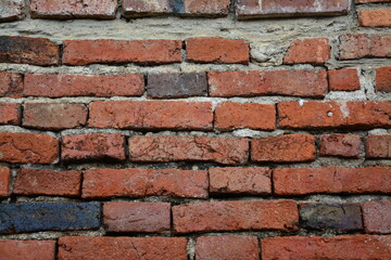 Fototapeta premium Brick wall construction in the Ayutthaya period.