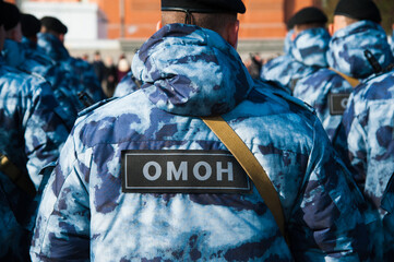 Russian police officers in uniform