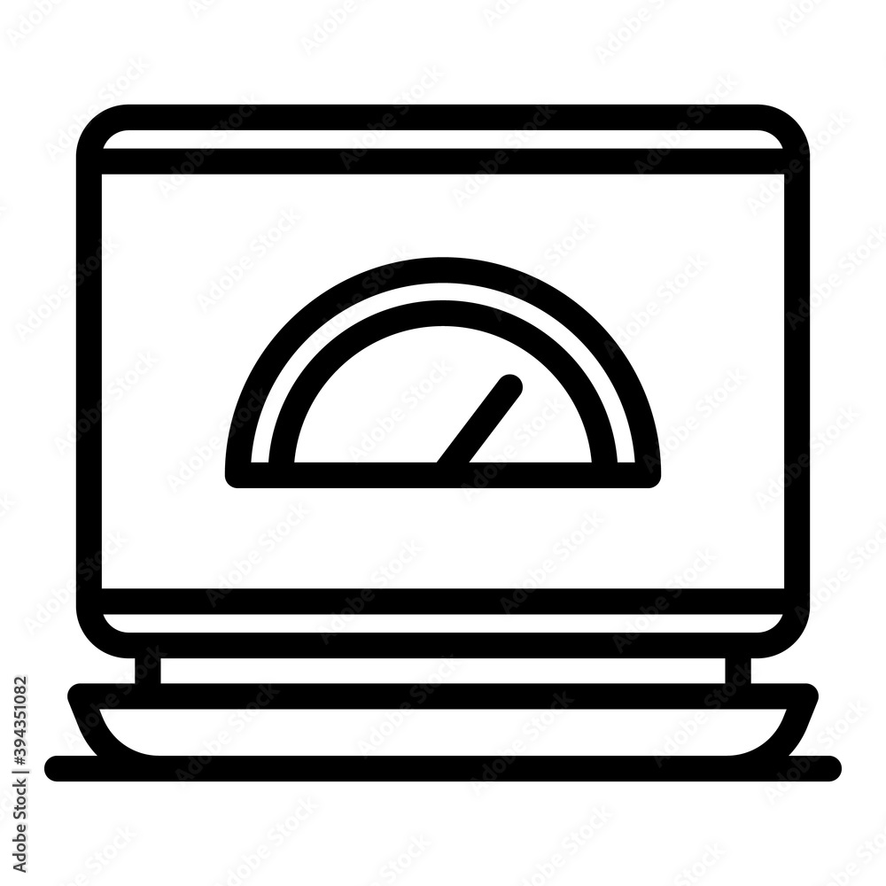 Aufkleber test speed laptop icon. outline test speed laptop vector icon for web design isolated on white backg