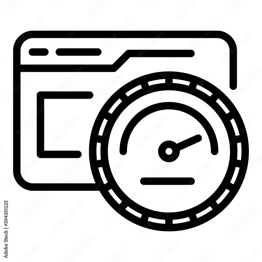 Poster speed network test icon. outline speed network test vector icon for web design isolated on white bac