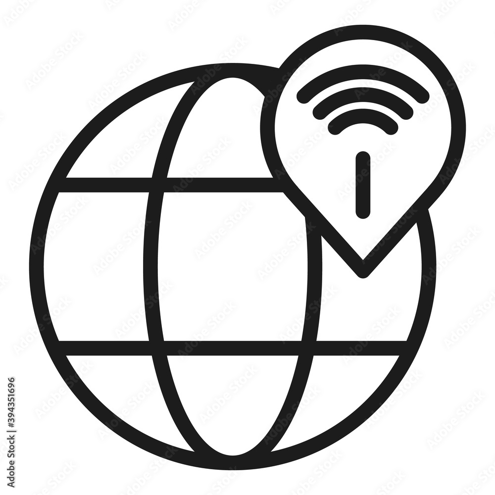 Poster global wifi icon. outline global wifi vector icon for web design isolated on white background