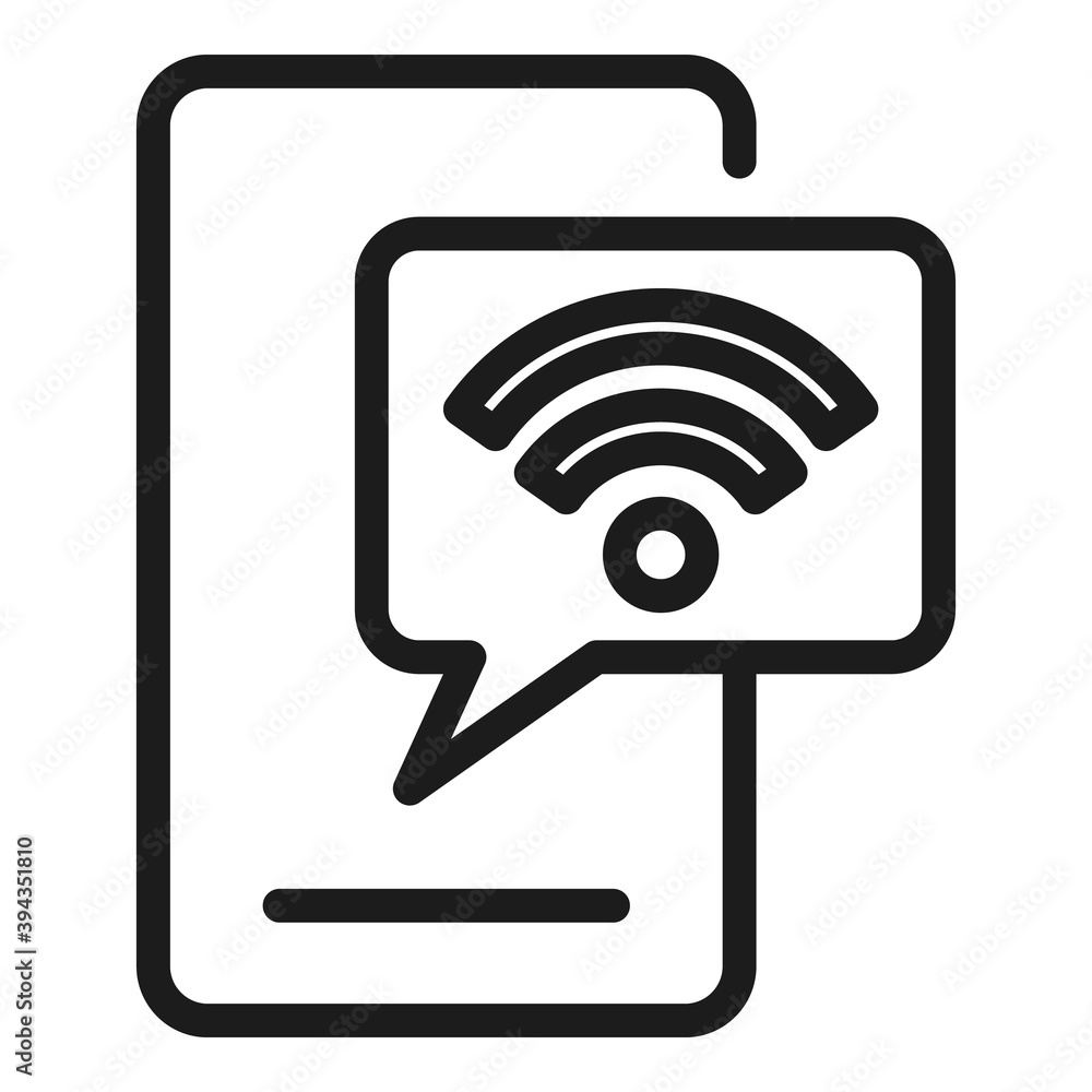 Poster phone wifi icon. outline phone wifi vector icon for web design isolated on white background