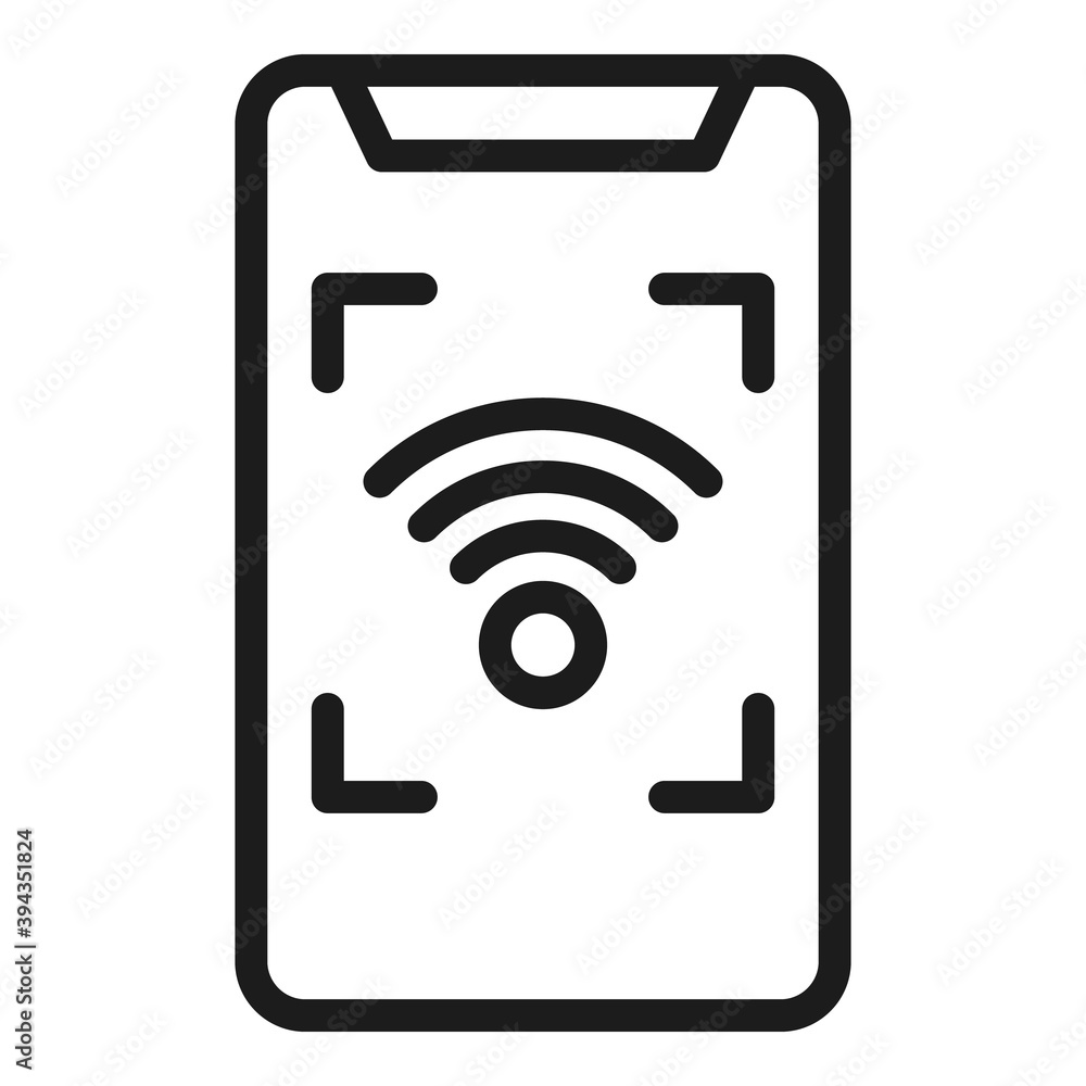 Poster phone wifi internet icon. outline phone wifi internet vector icon for web design isolated on white b
