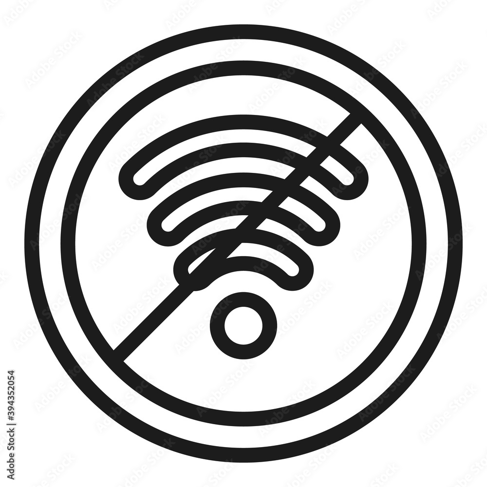 Poster no wifi icon. outline no wifi vector icon for web design isolated on white background
