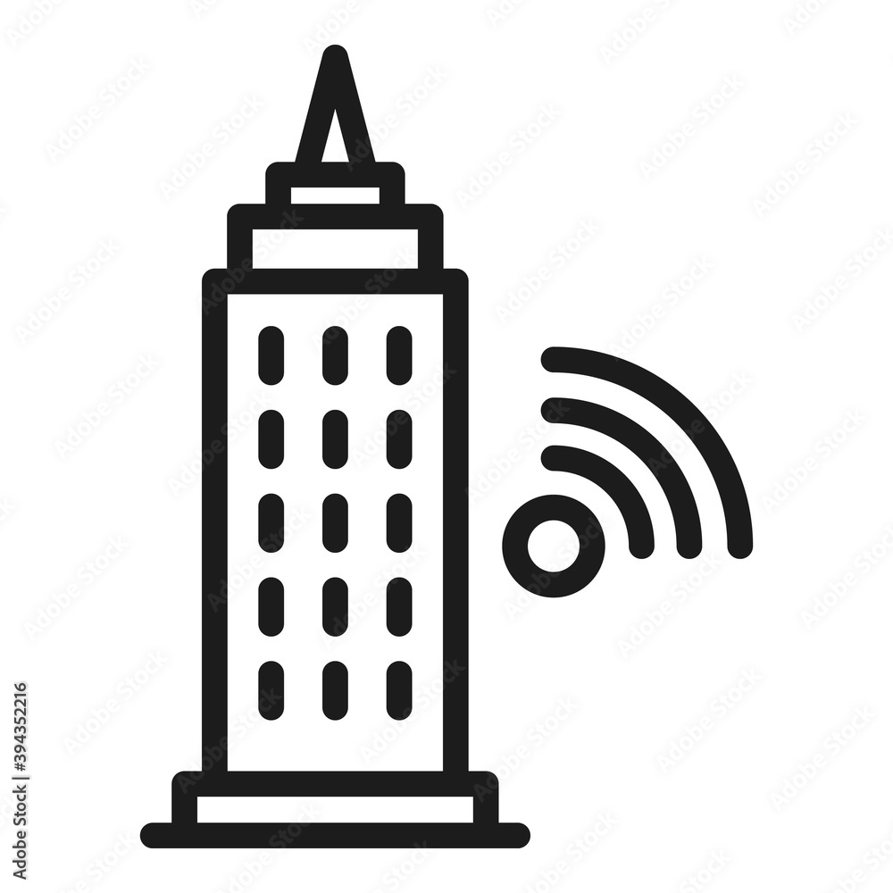 Poster wifi tower icon. outline wifi tower vector icon for web design isolated on white background