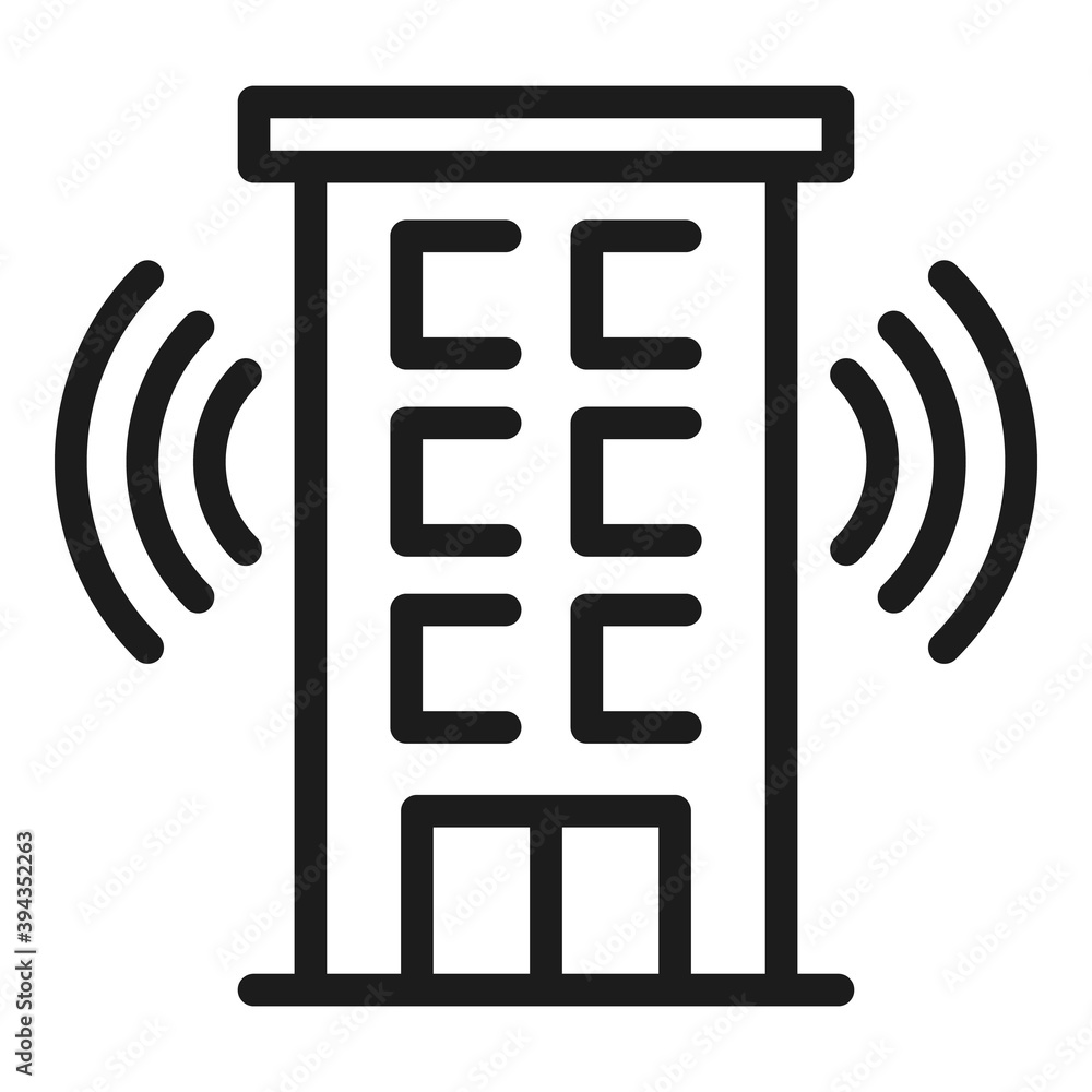 Poster wifi building icon. outline wifi building vector icon for web design isolated on white background