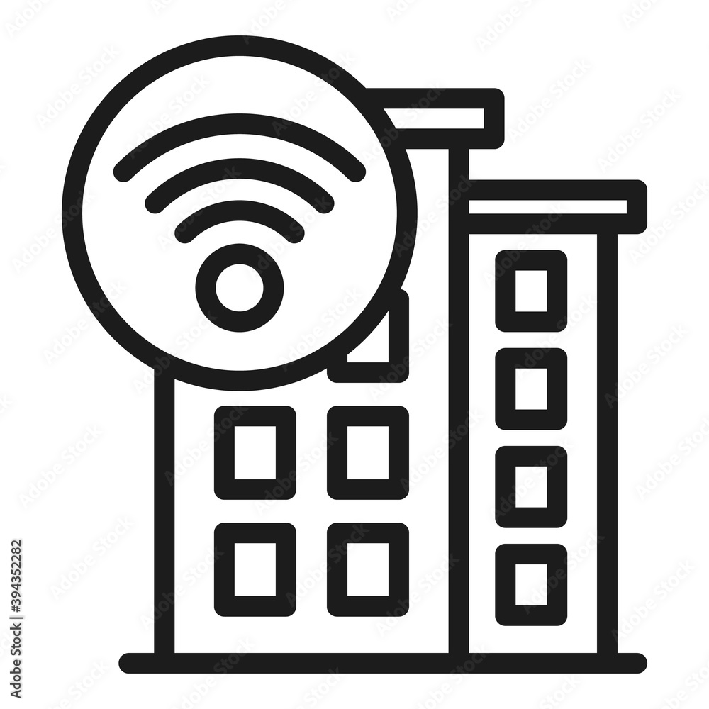 Poster wifi house wave icon. outline wifi house wave vector icon for web design isolated on white backgroun