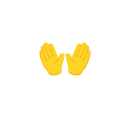 Open hands emoji gesture vector isolated icon illustration. Open hands gesture icon