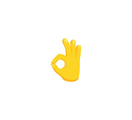 OK hand emoji gesture vector isolated icon illustration. OK hand gesture icon