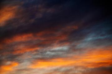 Fototapeta na wymiar Cloudy sky at sunset with spectacular colors