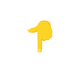 Index finger Pointing Down emoji gesture vector isolated icon illustration. Index finger Pointing Down gesture icon