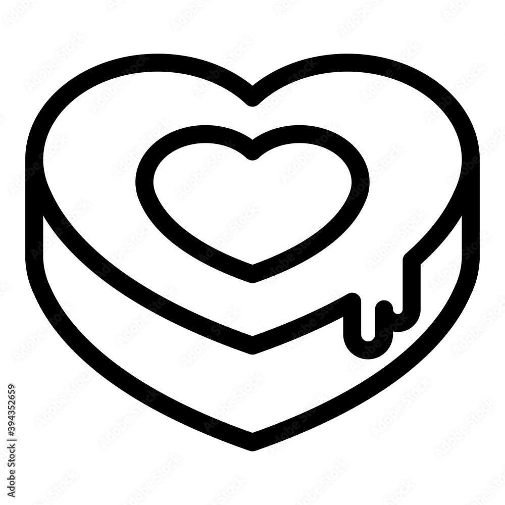 Poster chocolate heart icon. outline chocolate heart vector icon for web design isolated on white backgroun