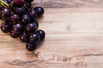 grapes on a wooden table, food nature,