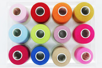12 Colorful Spool Collection In The Acrylic Box