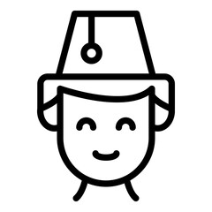 Turkish man icon. Outline turkish man vector icon for web design isolated on white background