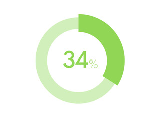 34% circle diagrams Infographics vector, 34 Percentage ready to use for web design