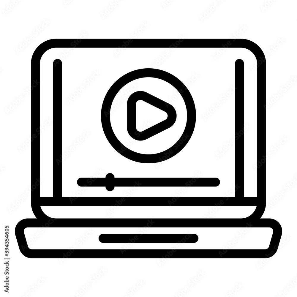 Poster video course icon. outline video course vector icon for web design isolated on white background