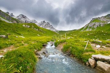 river in the mountains (austrian alps - lünersee/schweizer Tor)