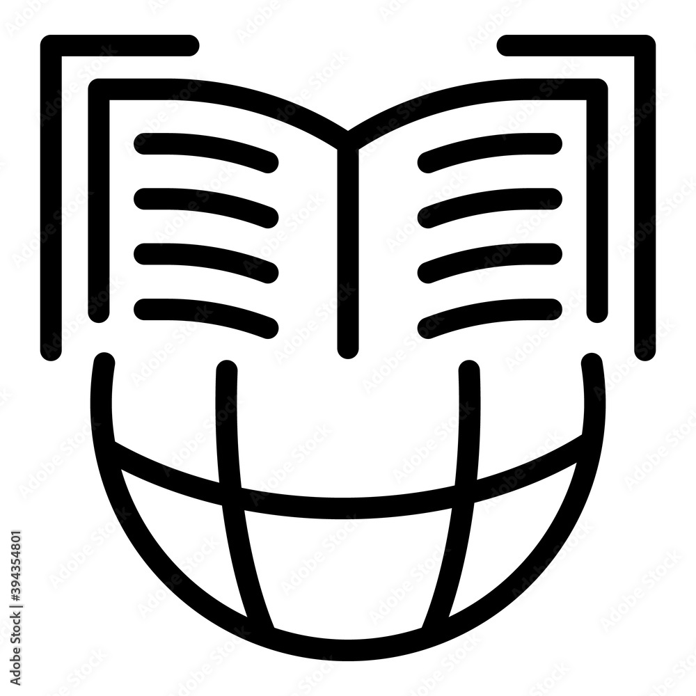Poster global learning icon. outline global learning vector icon for web design isolated on white backgroun