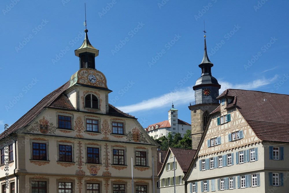 Wall mural rathaus und stadtkirche in vaihingen an der enz