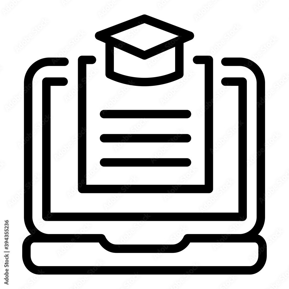 Poster learning platform icon. outline learning platform vector icon for web design isolated on white backg