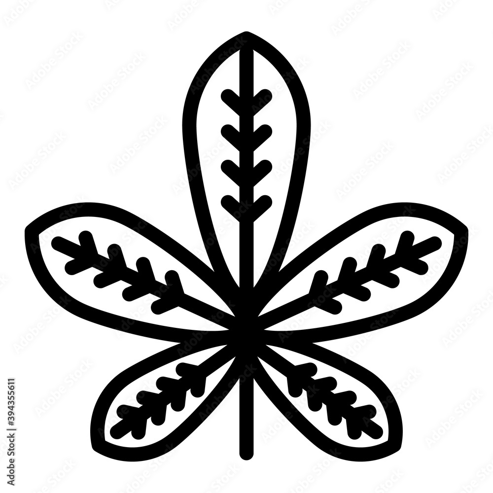 Poster leaf tree chetnut icon. outline leaf tree chetnut vector icon for web design isolated on white backg
