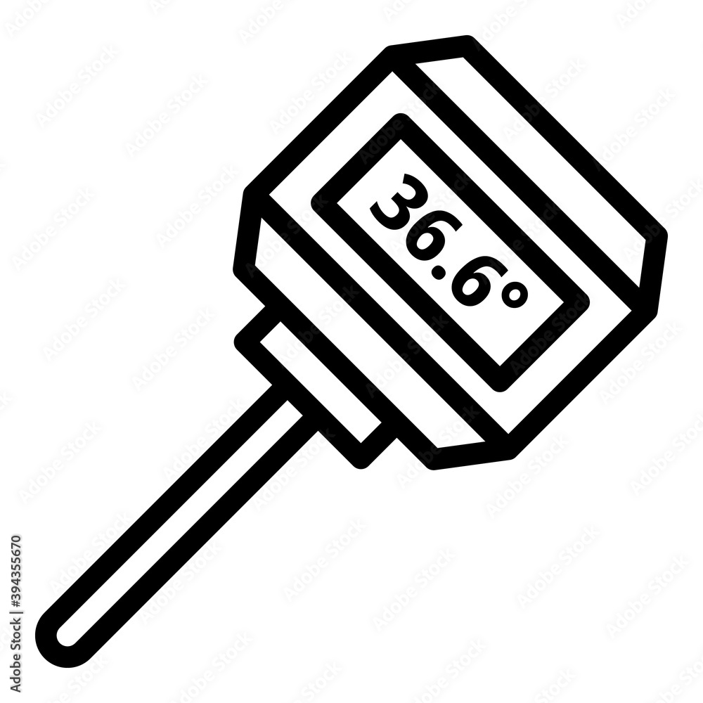 Poster digital thermometer icon. outline digital thermometer vector icon for web design isolated on white b