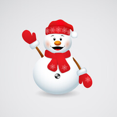 Snowman. Christmas poster, banner. Vector illustration