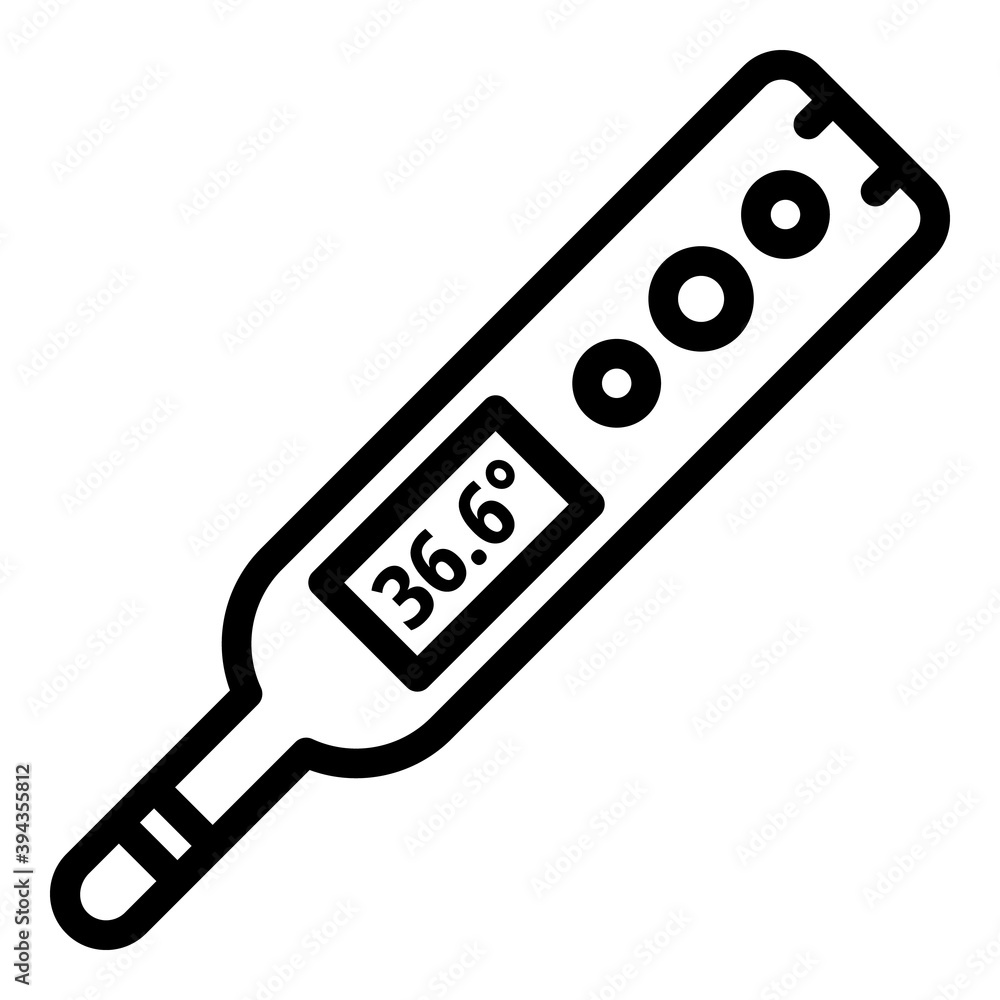 Poster fever digital thermometer icon. outline fever digital thermometer vector icon for web design isolate