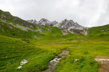 Fototapeta na wymiar mountain landscape in summer (austrian alps - lünersee/schweizer Tor)