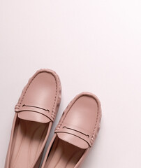 Stylish women shoes on white background.