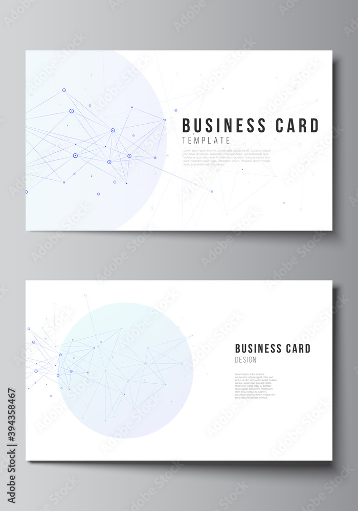 Poster vector layout of two creative business cards design templates, horizontal template vector design. bl