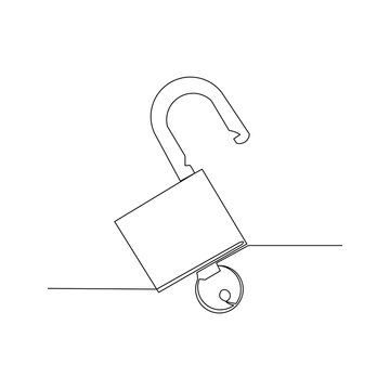 recommend clip art: Continuous line drawing of padlock, One line art concept of business and real estate logo and symbol. vector illustration