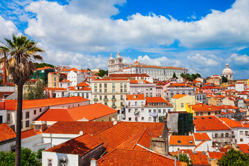 Fototapeta na wymiar Lisbon city aerial panoramic view, Portugal