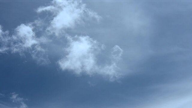 The blue sky with cloud movement 