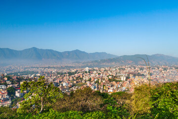 Fototapeta na wymiar Kathmandu aerial panoramic view, Nepal